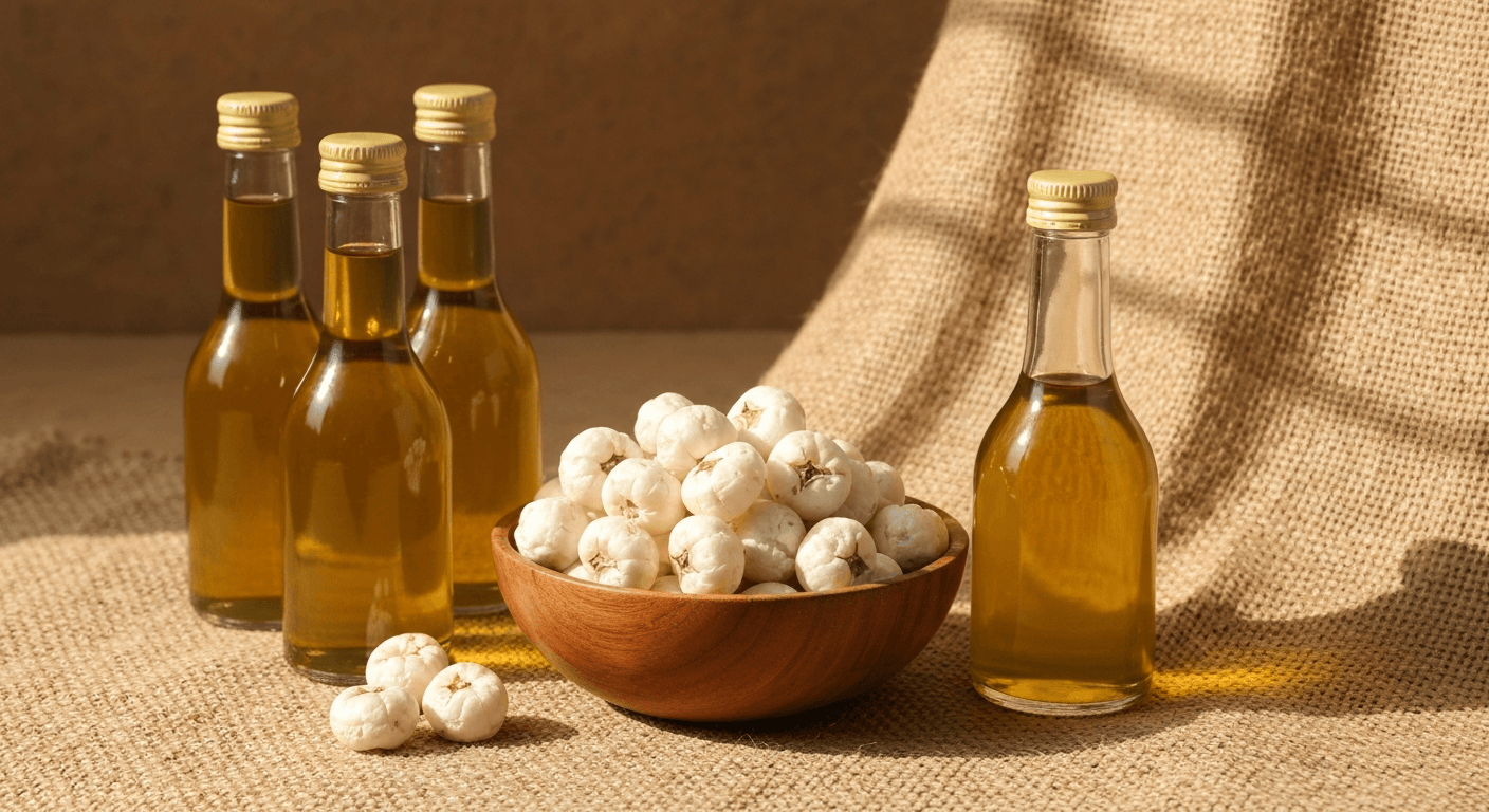 Premium organic mustard oil and makhana products